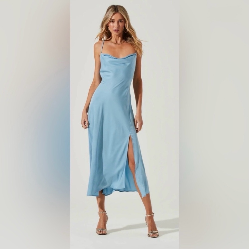 NWT ASTR The Label Gaia Dress in Sky Blue Size L